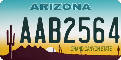 AZ license plate AAB2564