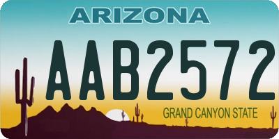 AZ license plate AAB2572