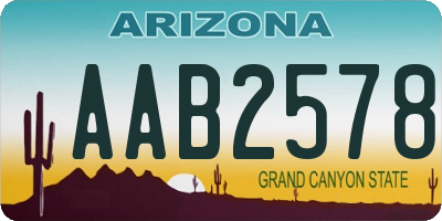 AZ license plate AAB2578