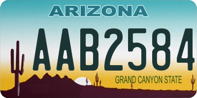 AZ license plate AAB2584