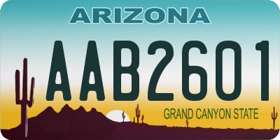 AZ license plate AAB2601