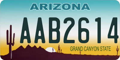 AZ license plate AAB2614