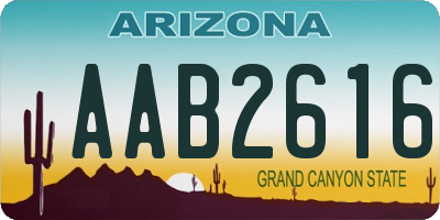 AZ license plate AAB2616