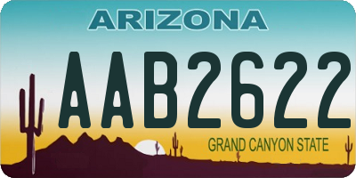 AZ license plate AAB2622