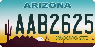 AZ license plate AAB2625