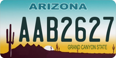 AZ license plate AAB2627