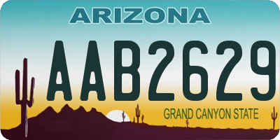 AZ license plate AAB2629
