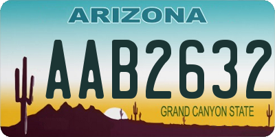 AZ license plate AAB2632