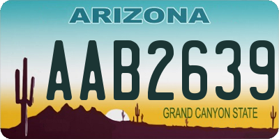 AZ license plate AAB2639