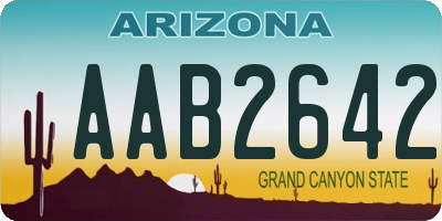 AZ license plate AAB2642