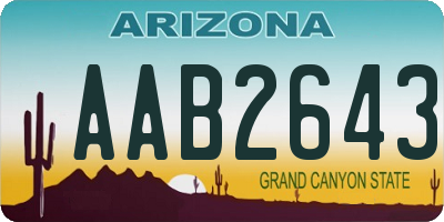 AZ license plate AAB2643