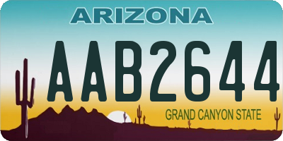 AZ license plate AAB2644