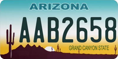 AZ license plate AAB2658