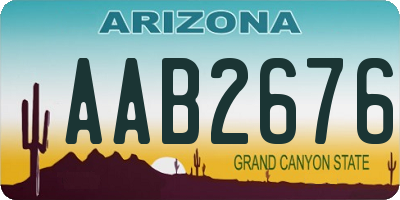 AZ license plate AAB2676