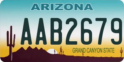 AZ license plate AAB2679