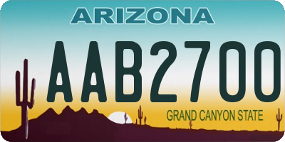 AZ license plate AAB2700