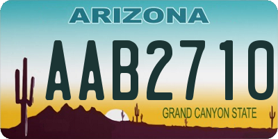 AZ license plate AAB2710