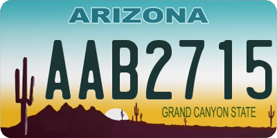 AZ license plate AAB2715