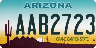 AZ license plate AAB2723