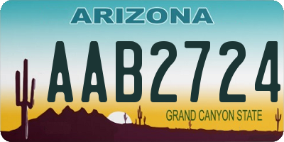 AZ license plate AAB2724