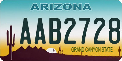 AZ license plate AAB2728