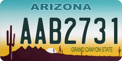 AZ license plate AAB2731