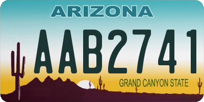 AZ license plate AAB2741