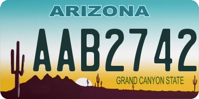 AZ license plate AAB2742