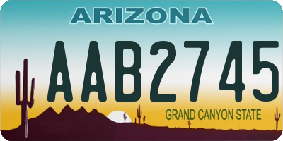 AZ license plate AAB2745