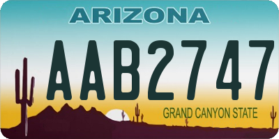 AZ license plate AAB2747