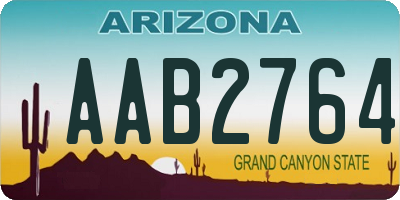 AZ license plate AAB2764