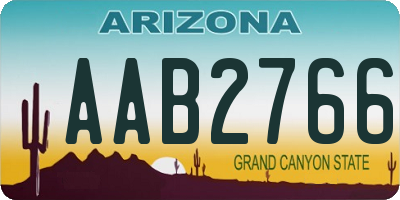 AZ license plate AAB2766