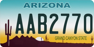AZ license plate AAB2770
