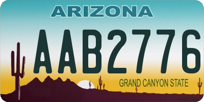 AZ license plate AAB2776