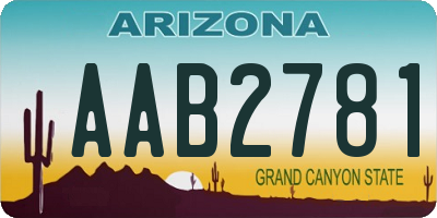 AZ license plate AAB2781