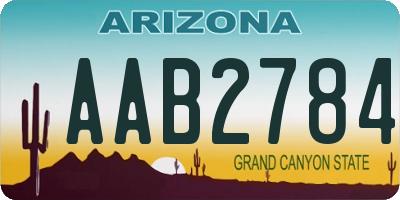 AZ license plate AAB2784