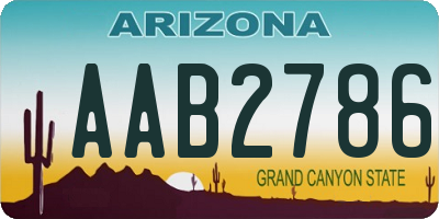 AZ license plate AAB2786