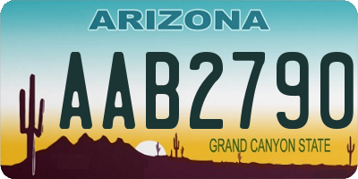 AZ license plate AAB2790