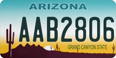 AZ license plate AAB2806