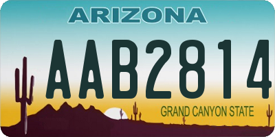 AZ license plate AAB2814