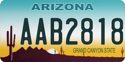 AZ license plate AAB2818