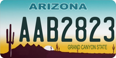 AZ license plate AAB2823