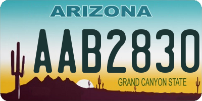 AZ license plate AAB2830