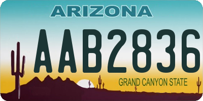 AZ license plate AAB2836