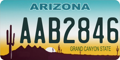 AZ license plate AAB2846