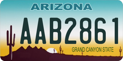 AZ license plate AAB2861