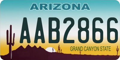 AZ license plate AAB2866