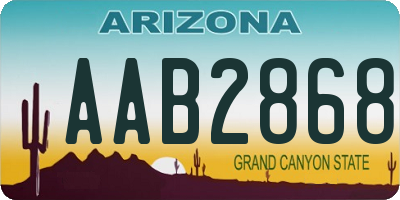 AZ license plate AAB2868