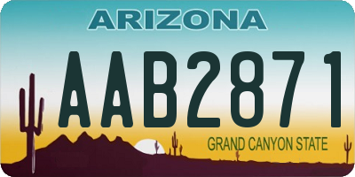 AZ license plate AAB2871