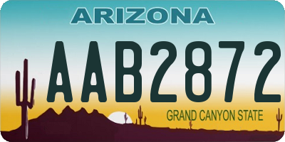 AZ license plate AAB2872